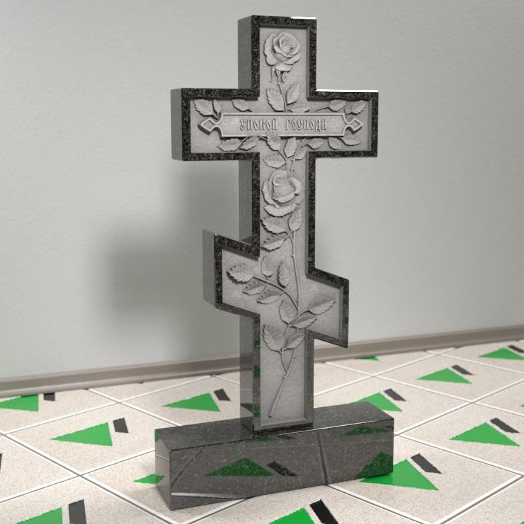 Крест с розами № 18438