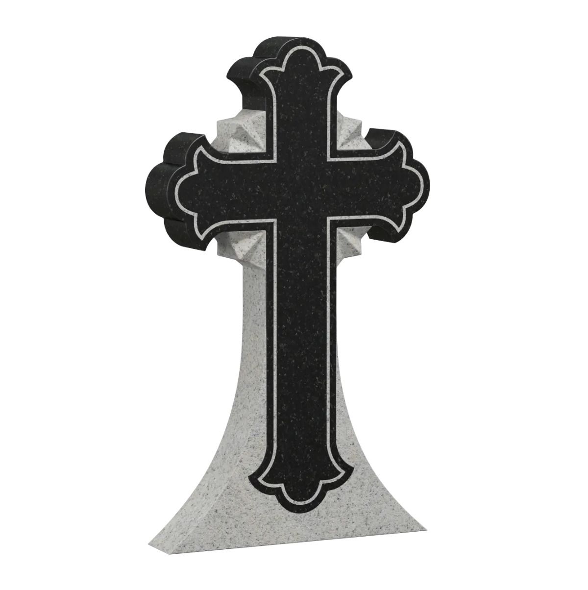 Крест из гранита трилистный с драпировкой 17918