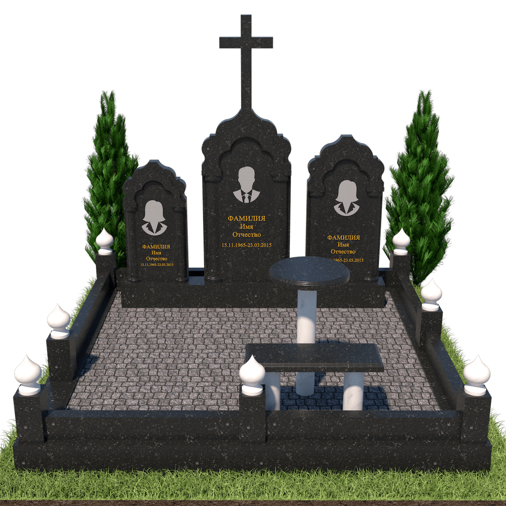 Семейный комплекс на могилу с голгофами