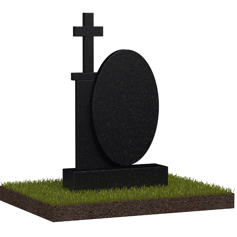 Комбинированный памятник с крестом № 18532