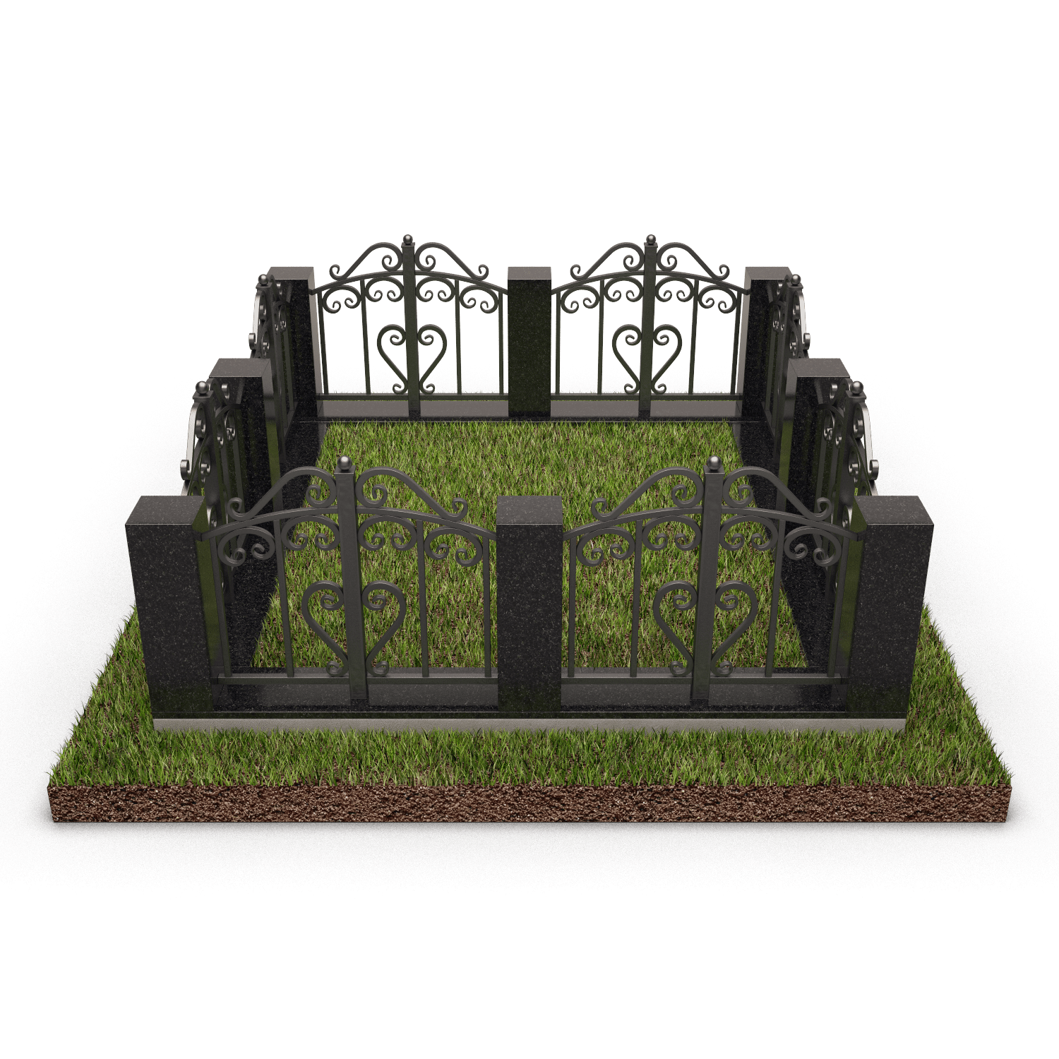 Гранитная ограда на могилу 22167