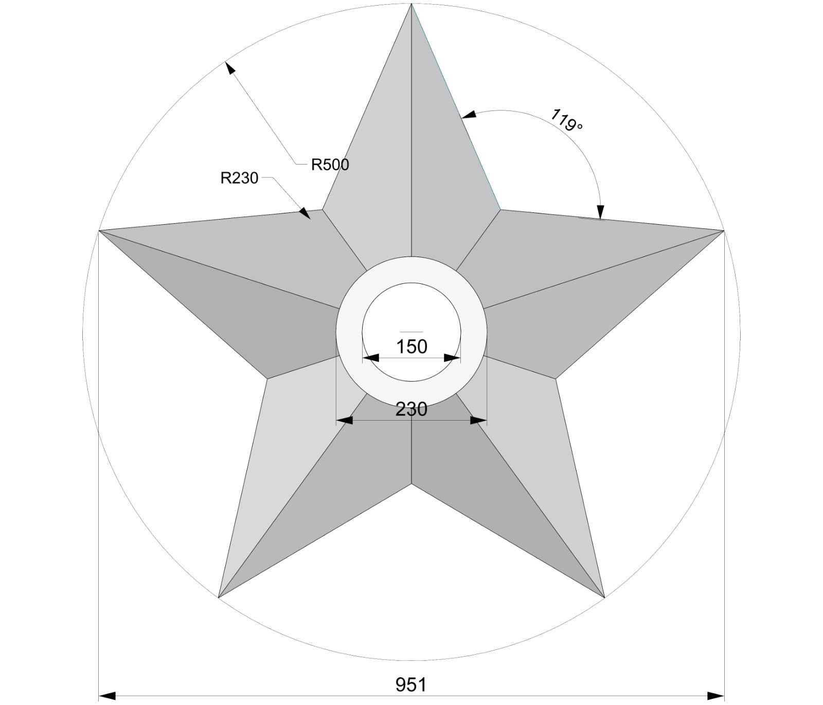 Звезда вечный огонь 83325 из чугуна