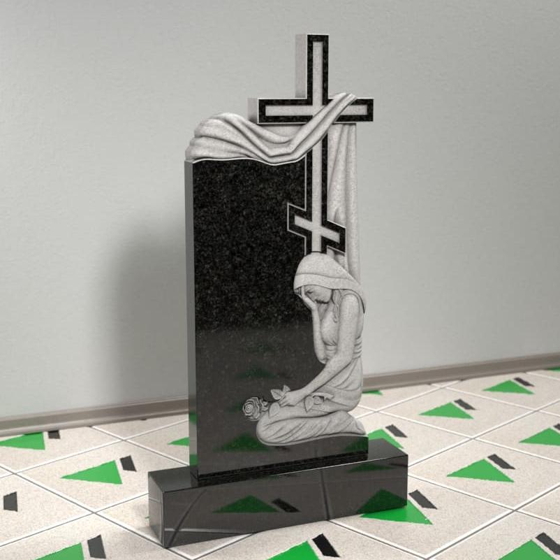 Памятник со скорбящей на могилу 13038