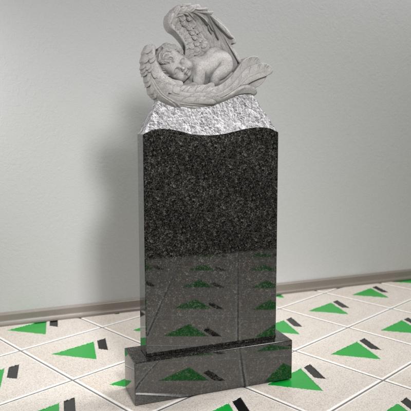 Памятник с ангелочком из мрамора и гранита