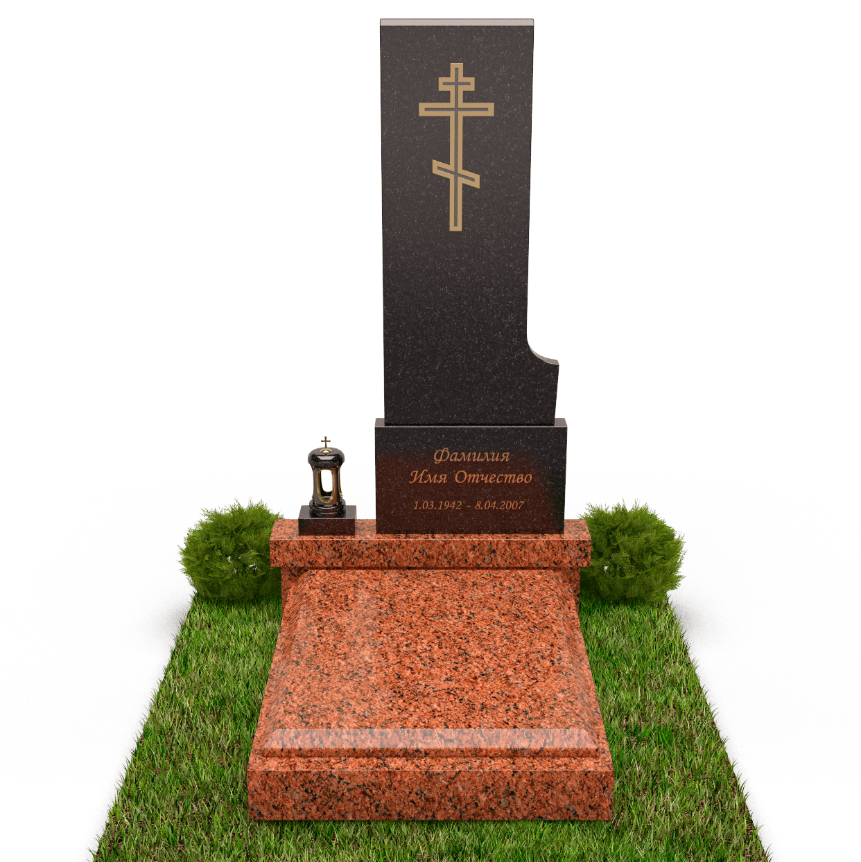 Европейский памятник с надгробной плитой 18875