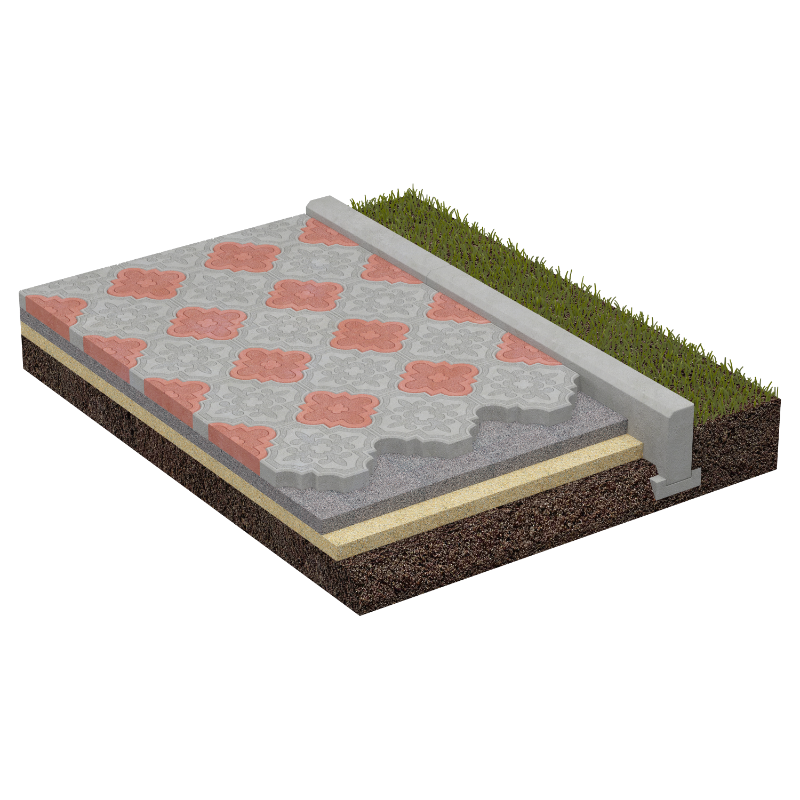 облицовка участка на кладбище тротуарной плиткой 60106