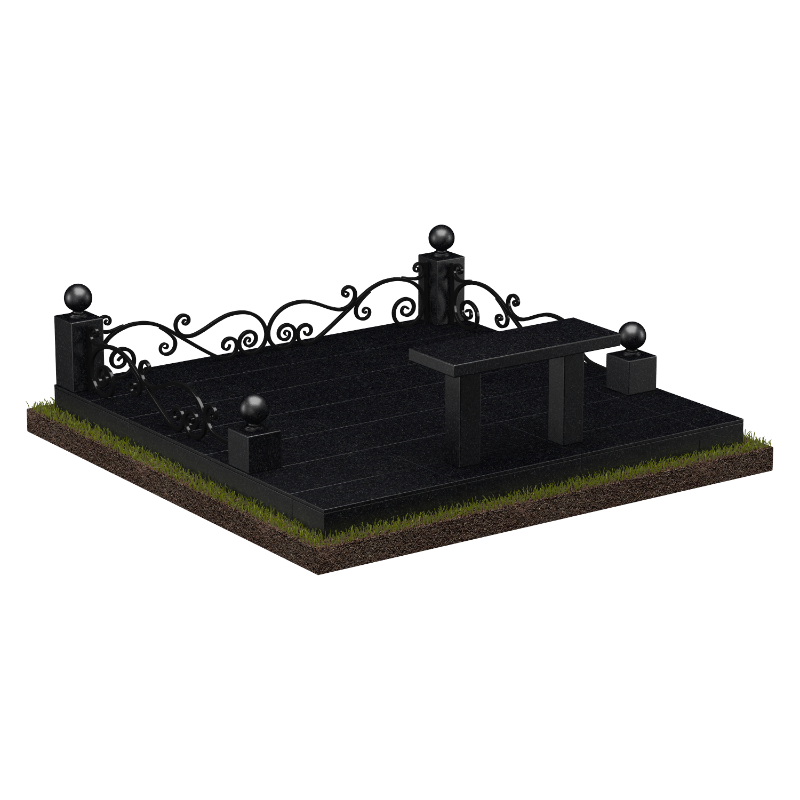 Цоколь с оградкой на могилку 22155