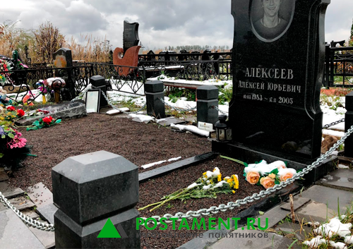 Ограда столбики с цепями на могилу 22117