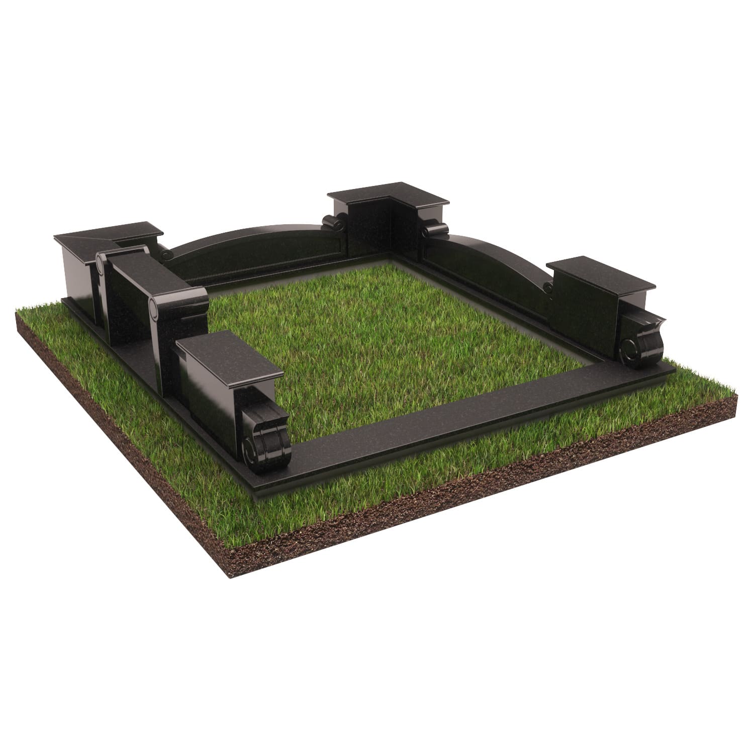 Цоколь на могилу с лавкой 22308