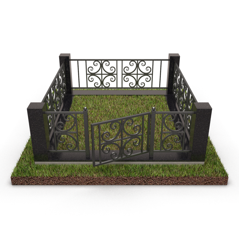 Ограда на могилу комбинированная 22158