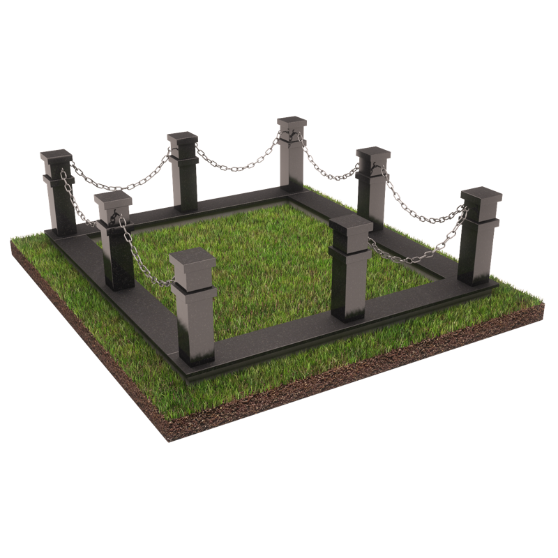 Цоколь с цепью на могилу 22116