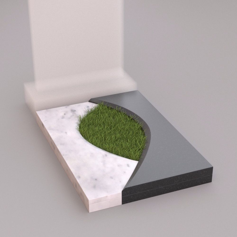 Цветник на могилу из гранита и мрамора 81039