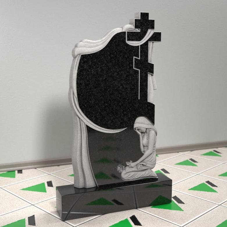 Памятник со скорбящей на могилу 13037