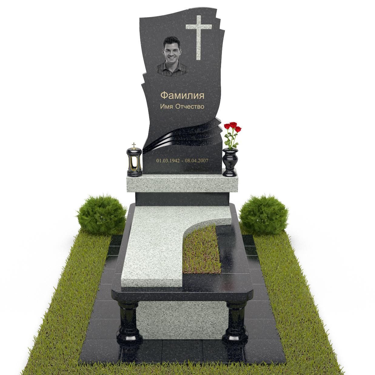 Европейский комплекс с высокой надгробной плитой 18867