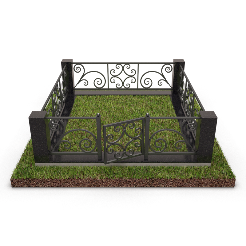 Цоколь с оградой на могилу 22161