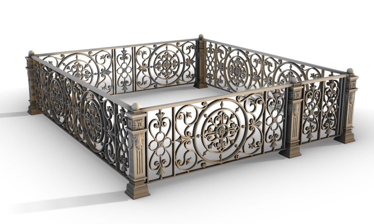 Ограда из чугуна на могилу 82929