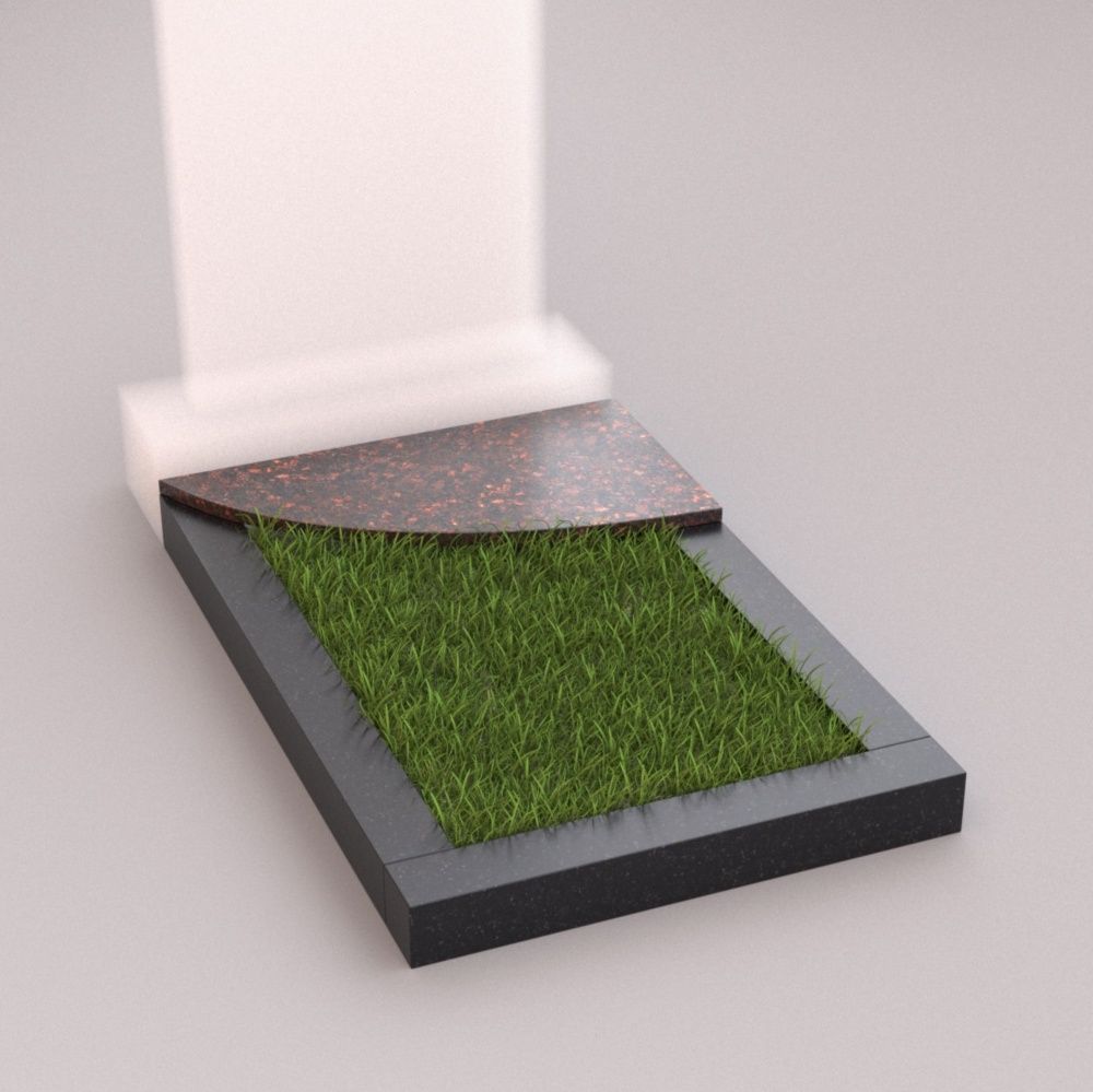 Цветник с резной надгробной плиткой 81033