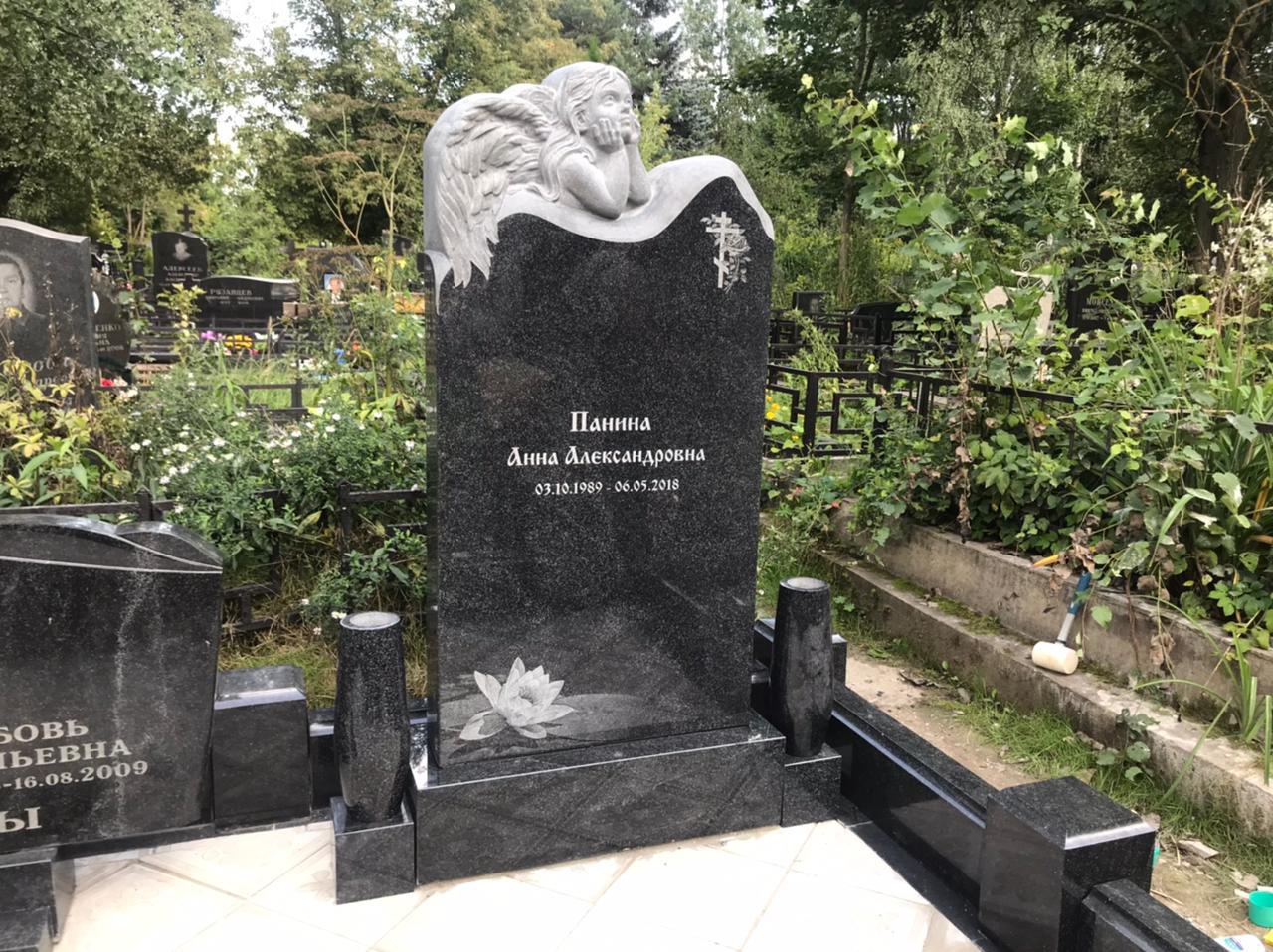 Православный крест с розой на памятник 93019