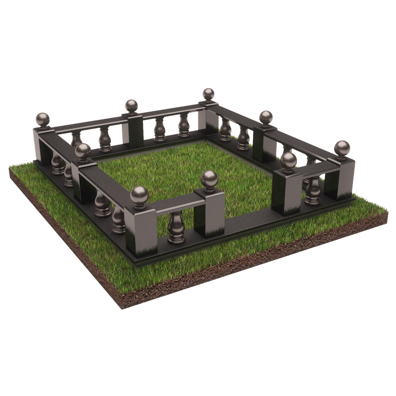 Ограда из камня с балясинами 22152