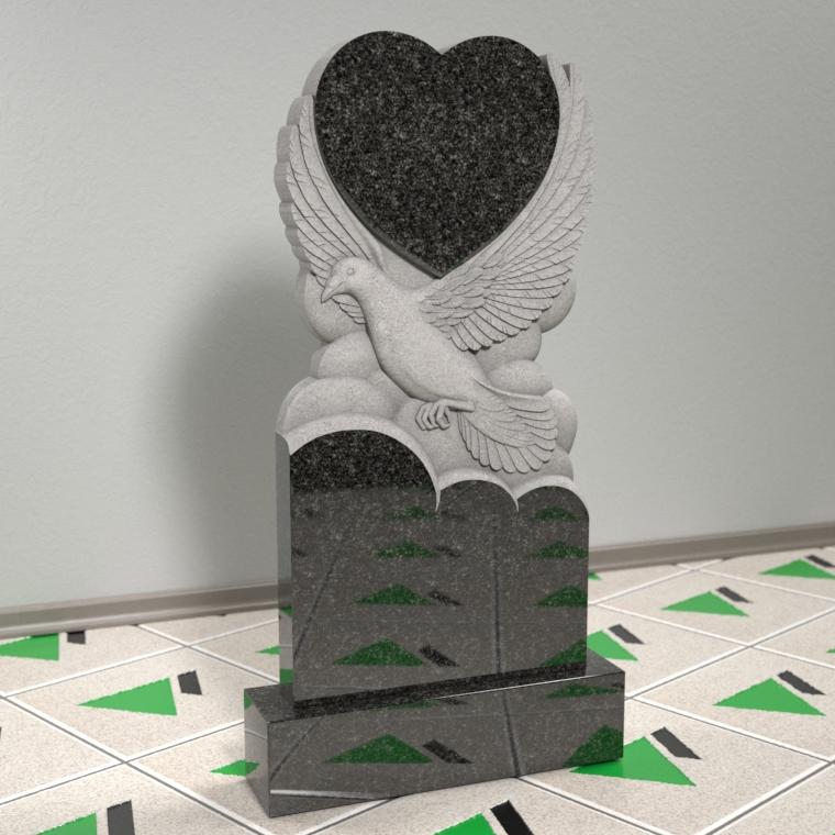 Памятник с голубем и сердцем