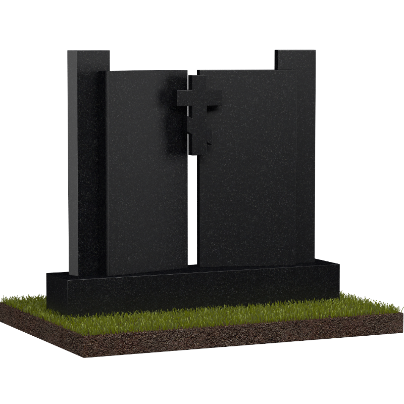 Комбинированный памятник с крестом № 18529