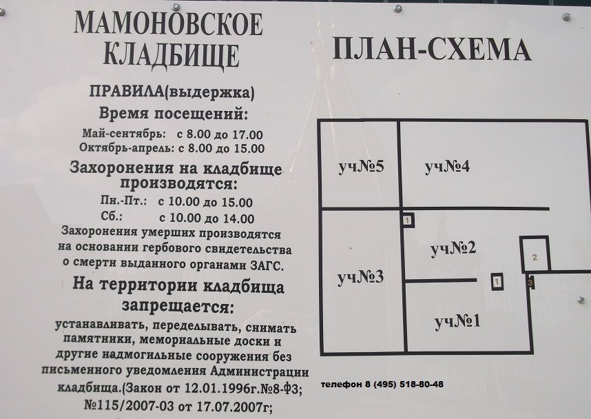 Схема Мамоновского кладбища фото