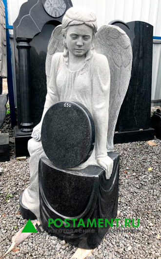 Ангел с крыльями резной на могилу