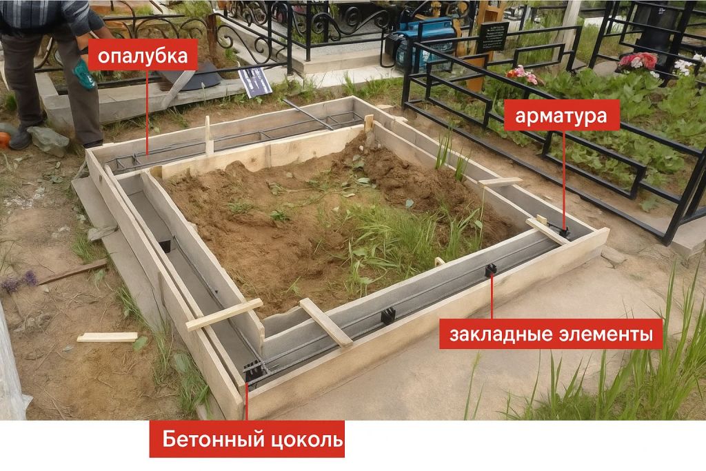 Опалубка для заливки бетонного цоколя