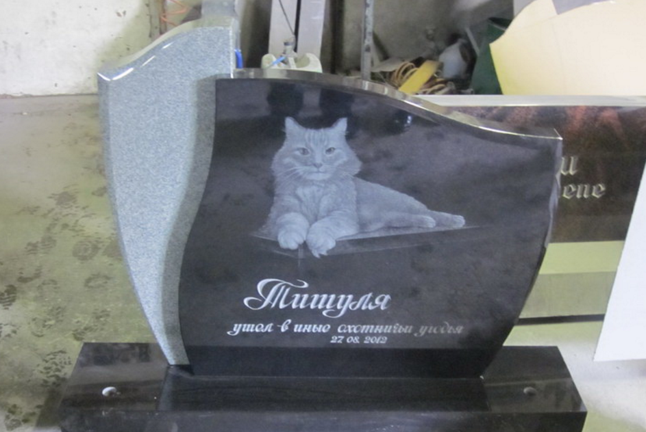 памятник из гранита коту
