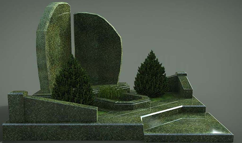 Стела из змеевика семейная 