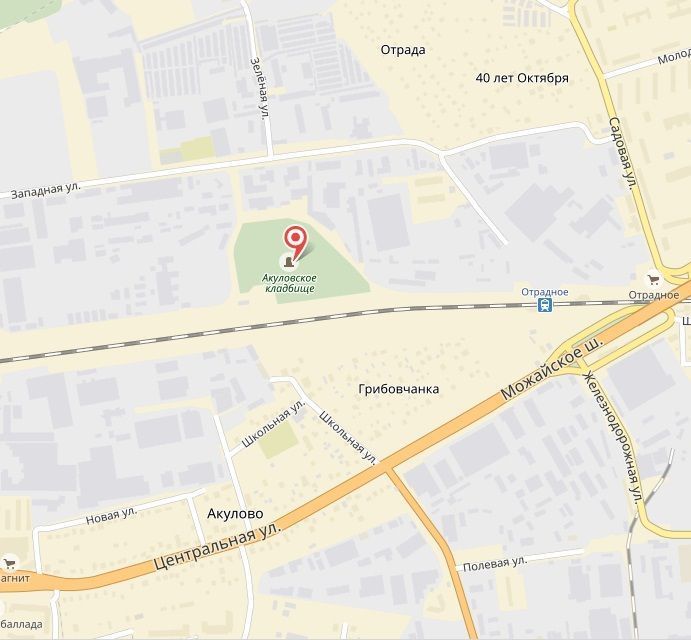 Схема Акуловского кладбища памятники