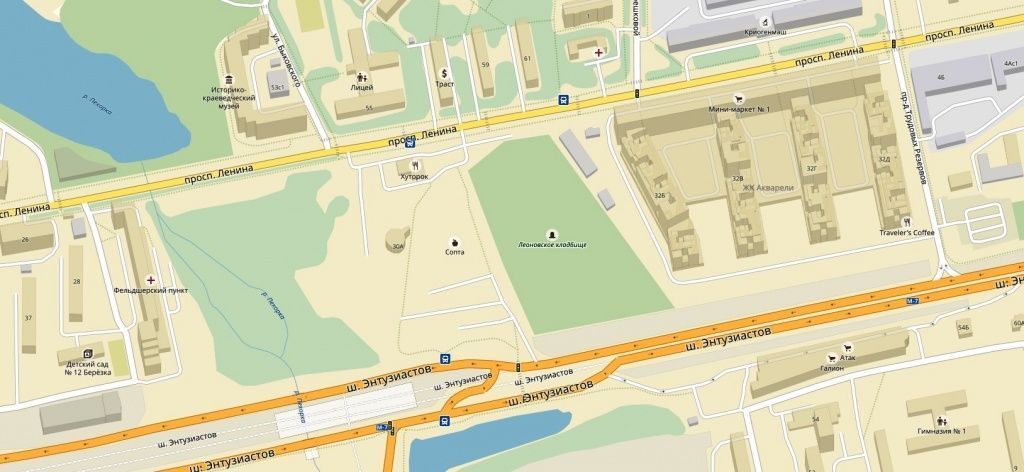 Схема Леоновского кладбища (Балашиха) фото