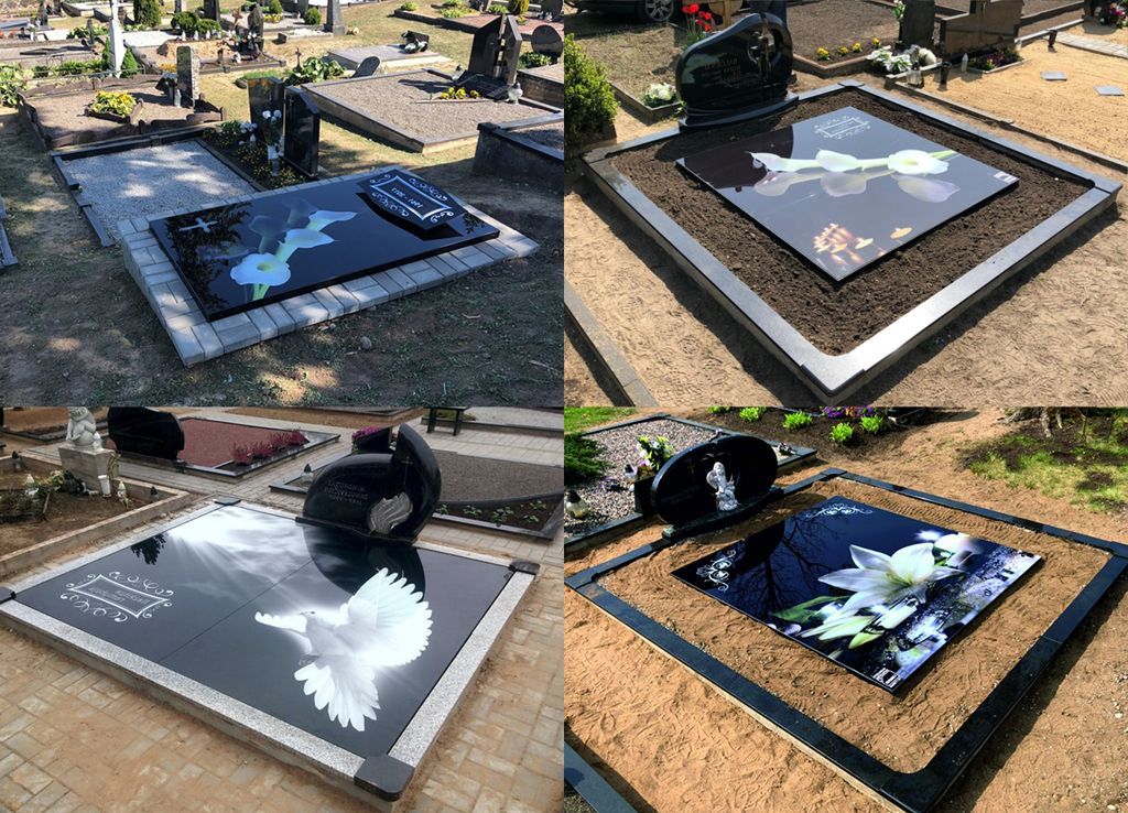 Стекляные надгробные плиты