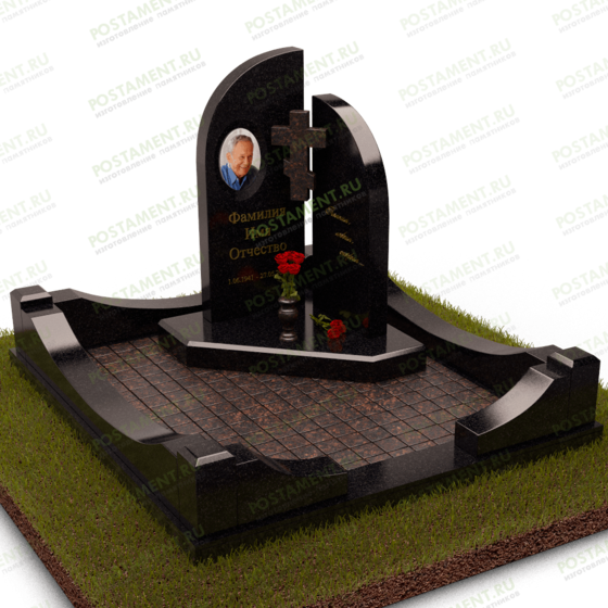 Гранитная ограда из Дымовского гранита 2х1,8