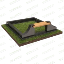 Цоколь на могилу с деревянной лавкой 22115