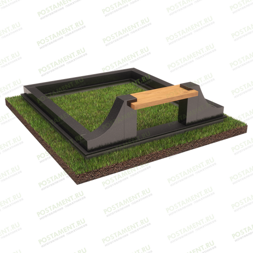 Цоколь на могилу с деревянной лавкой 22115