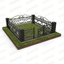 Цоколь с оградой на могилу 22164