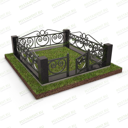 Цоколь с оградой на могилу 22164