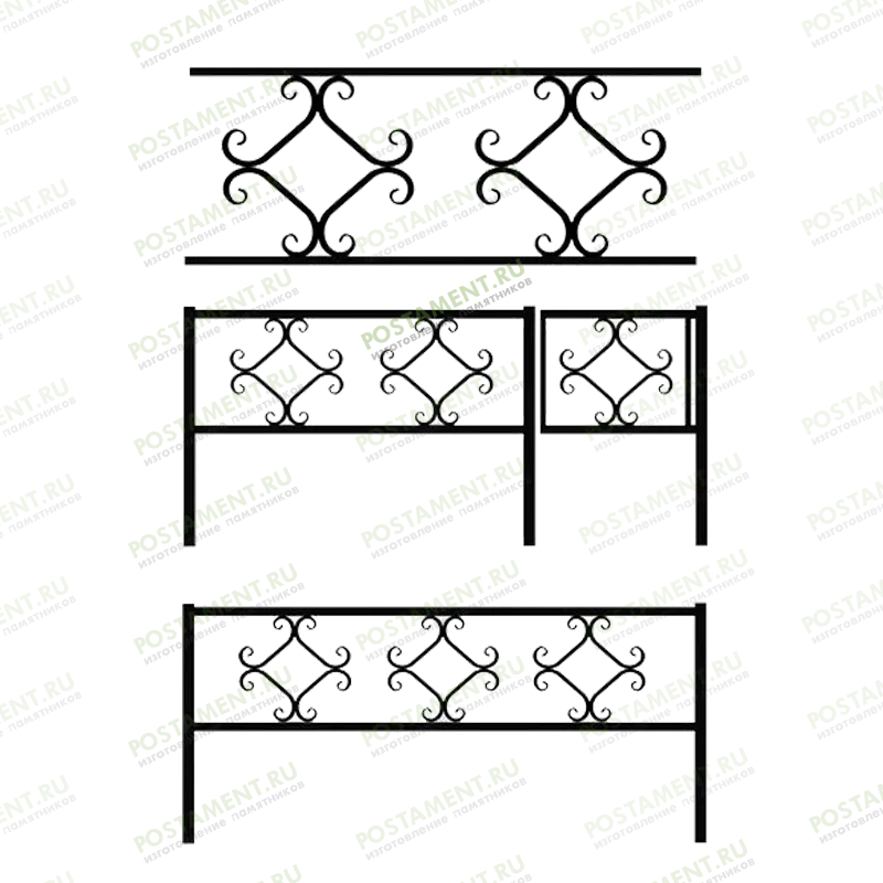 Ограда с орнаментом в форме ромбов 32013
