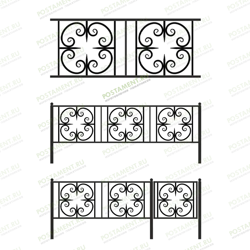 Ритуальная оградка в форме 31013