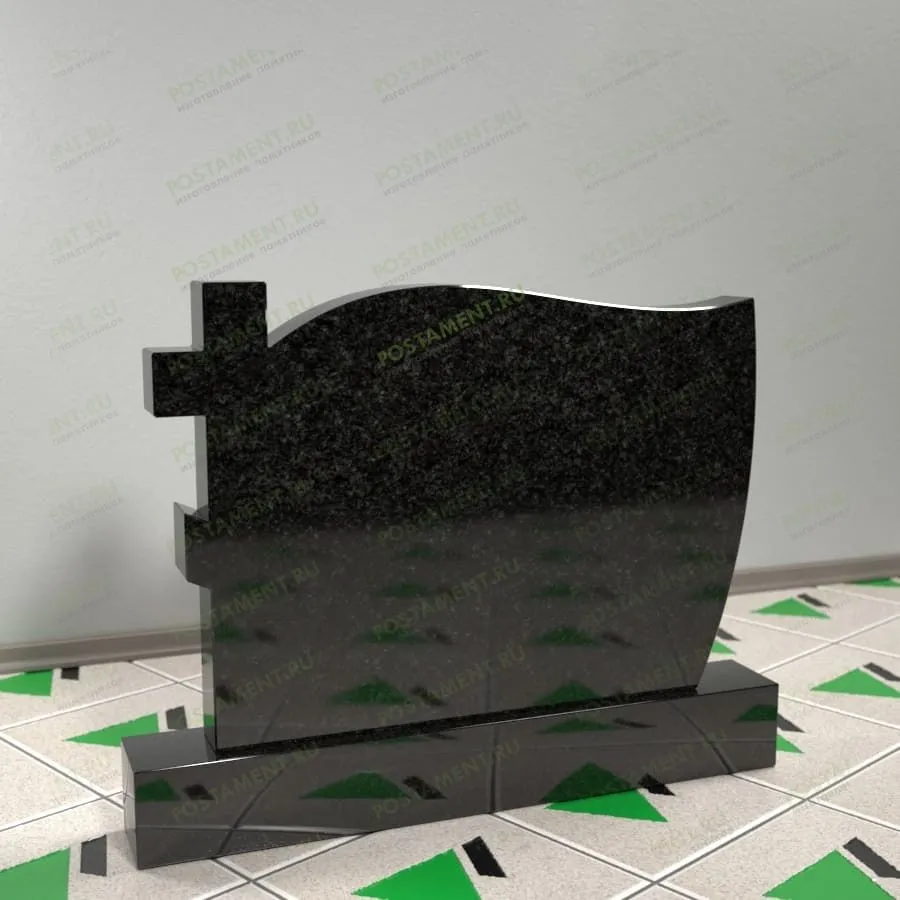 Памятник горизонтальный с крестом и фаской 15901