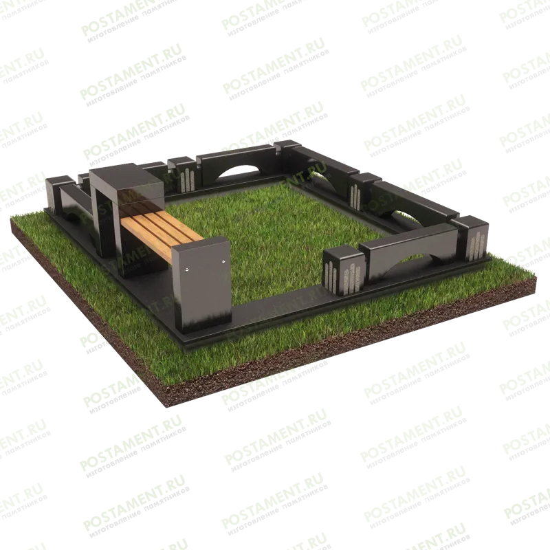 Цоколь со столиком и лавкой 22147