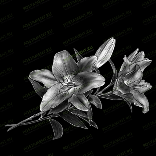 Букет лилий на памятник для нанесения на памятник 91049