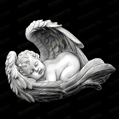 Спящий ангелок на памятник гравировка