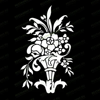 Орнамент ваза с цветами на памятник 96031