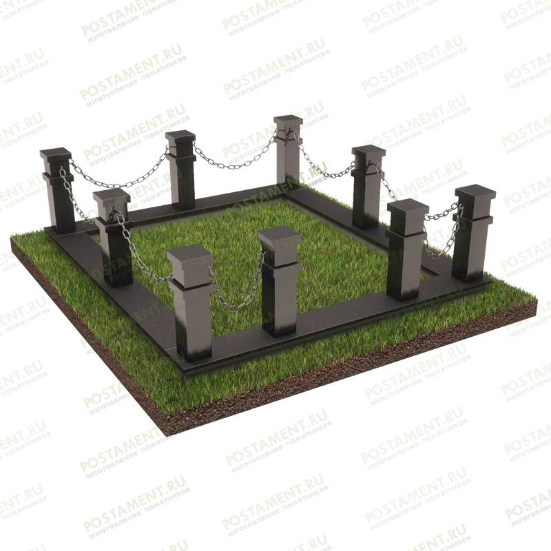 Цоколь с цепью на могилу 22116