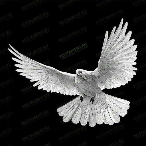 Голубь гравировка на памятнике из гранита 91120