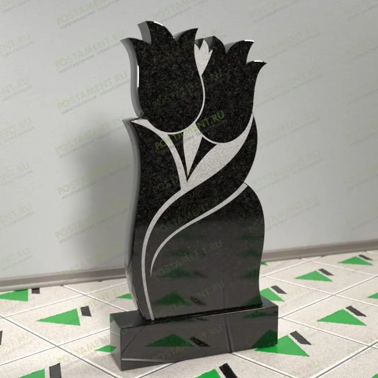 Памятник 2 тюльпана на могилу