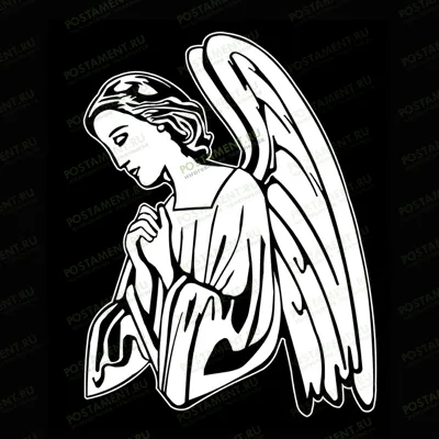 Скорбящий ангел - гравировка на памятник