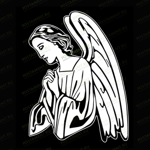 Скорбящий ангел - гравировка на памятник